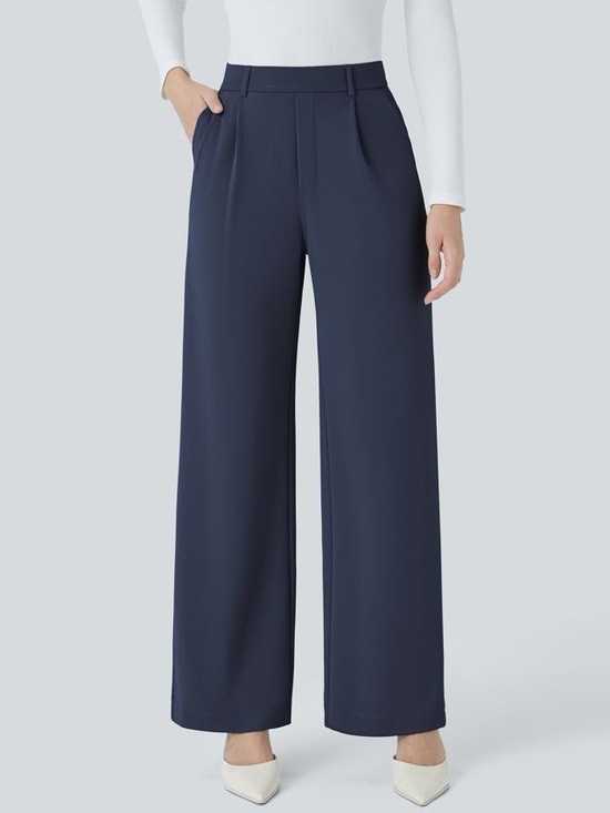 HALARA Pants - Halara Flex High Waisted Straight Leg Work Pant Size Medium Navy